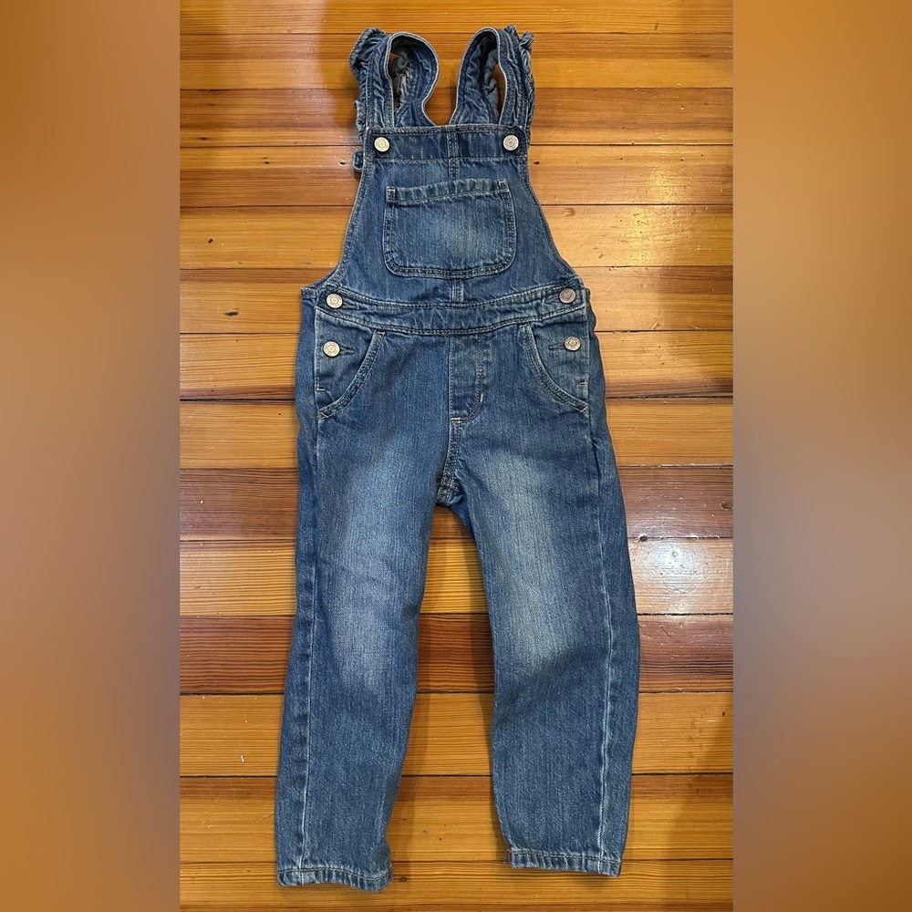 Gap Toddler Girl Denim Ruffle Overalls/ Romper